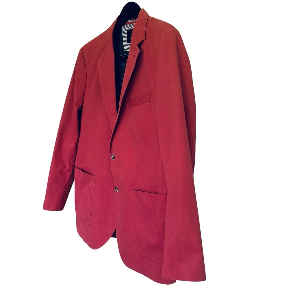 TailorByrd Mens 42R Coral Pink Flamingo Blazer Sport Coat Patch Pocket 2 Button